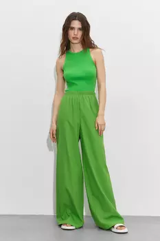 Брюки на резинке из льна