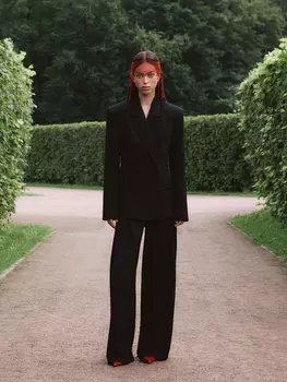 Брюки широкие со встречными складками