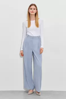 Брюки со складками и шлевками