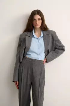 Брюки со складками в полоску