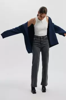 Джинсы прямого кроя с высокой посадкой