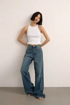 Джинсы прямые с высокой посадкой