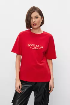 Футболка с принтом "BOOK CLUB"