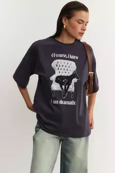 Футболка с принтом "Dramatic Dog"