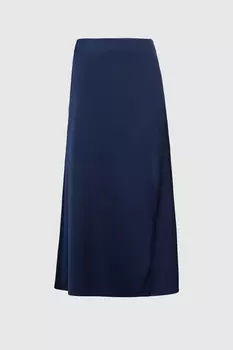 Юбка атласная с разрезом