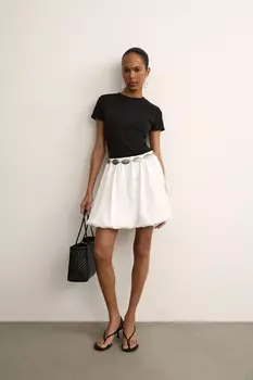 Юбка баллон мини из жатого сатина