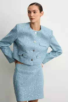 Юбка из джинсы с пайетками