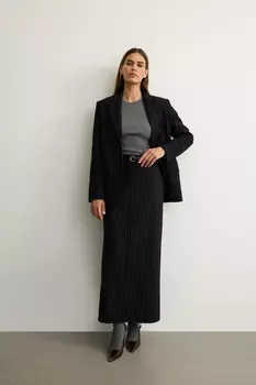 Юбка из костюмной ткани прямого силуэта в полоску