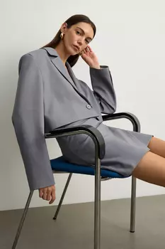 Юбка из костюмной ткани со складками