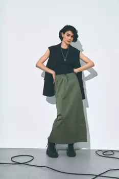 Юбка карго макси из хлопка