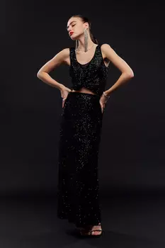 Юбка макси из пайеток