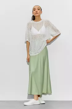 Юбка миди из атласа