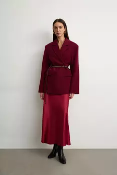 Юбка миди из атласа