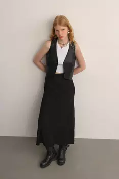 Юбка миди из жатого хлопка