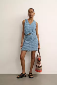 Юбка мини из фактурного денима