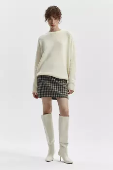 Юбка мини из твида в клетку