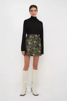 Юбка мини из жаккардовой ткани