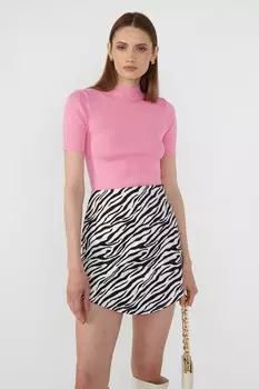 Юбка мини с анималистичным принтом