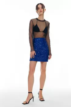 Юбка мини с пайетками