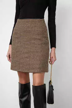 Юбка шерстяная "гусиная лапка"