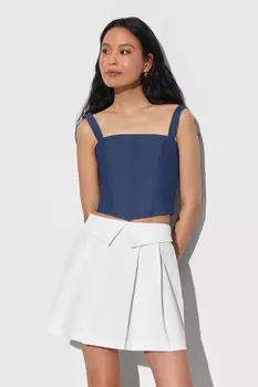 Корсет из джинсы с фигурным низом