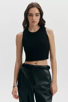 Кроп-топ трикотажный в рубчик