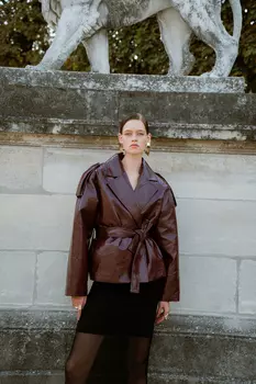 Куртка из эко-кожи с рукавом реглан