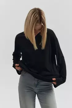 Лонгслив из трикотажа прямого силуэта