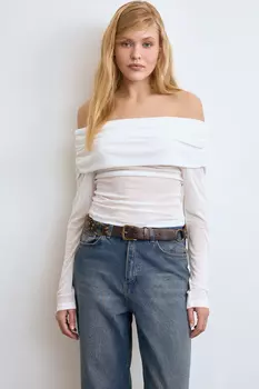 Лонгслив из трикотажа с драпировкой