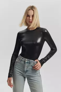 Лонгслив с эффектом металлик