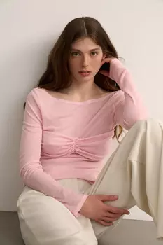 Лонгслив с декоративным лифом