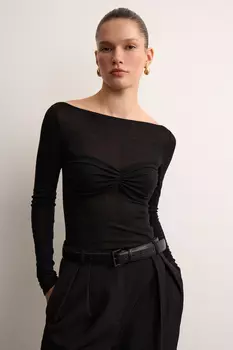 Лонгслив с декоративным лифом