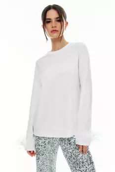 Лонгслив с перьями