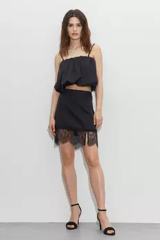 Мини юбка с кружевом