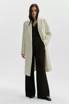 Пальто двубортное средней длины