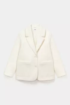 Пальто-жакет с накладными карманами