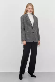 Пальто-жакет укороченное в гусиную лапку