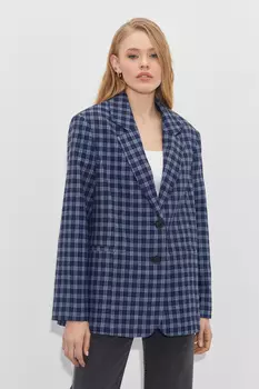 Пальто-жакет укороченное в клетку