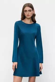 Платье из атласа расклешённого силуэта