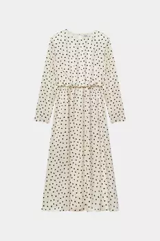 Платье макси из атласа с подплечниками