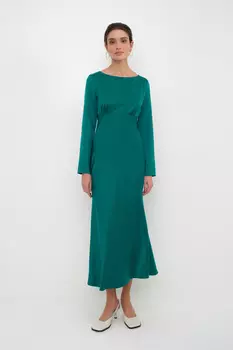 Платье миди из атласа