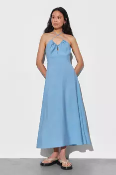 Платье миди на завязках