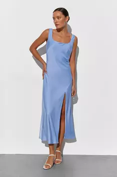 Платье миди с квадратной горловиной