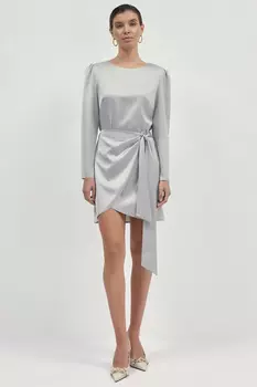 Платье мини из атласа