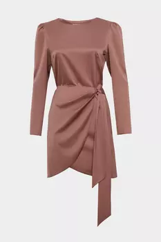 Платье мини из атласа