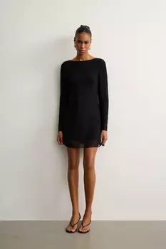 Платье мини из трикотажа