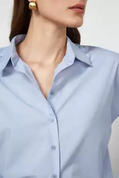 Рубашка из хлопка объемного силуэта