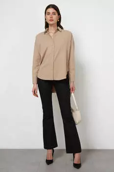 Рубашка из хлопка объемного силуэта