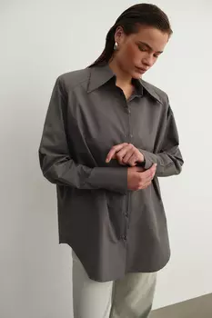 Рубашка из хлопка с объемными плечами