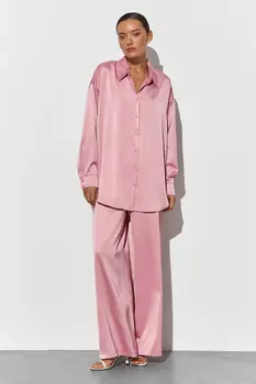 Рубашка оверсайз из атласа